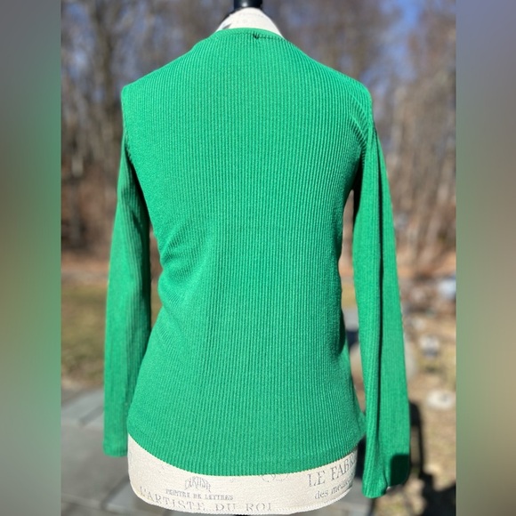 Pre-worn Zara Emerald Green Long Sleeve Top size S - Picture 2 of 5
